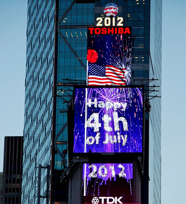 All-Day Tribute To July 4th To Be Paid As Giant Digitally-Animated Fireworks Display Is Featured On One Times Square
