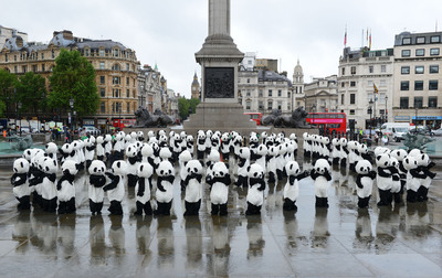Panda-mônio em Londres no Lançamento da Semana de Conscientização sobre Pandas de Chengdu