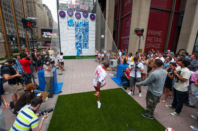 New York Soccer Star Thierry Henry Uses Skill To Reveal Team Inspired Art In Midtown