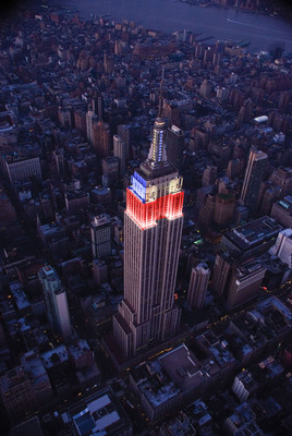 Iconic Empire State Building Illuminates Tower Lights In Celebration Of Nations Competing In London