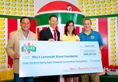 Rita's Italian Ice Donates $388,237 To Alex's Lemonade Stand Foundation For Childhood Cancer