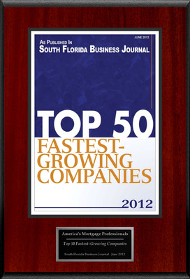 America's Mortgage Professionals Selected For "Top 50 Fastest-Growing Companies"