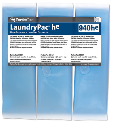PortionPac Introduces LaundryPac©he for High Efficiency Washers