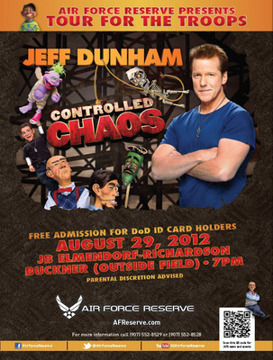 Air Force Reserve to present comedian Jeff Dunham for our servicemen and women at Joint Base Elmendorf-Richardson