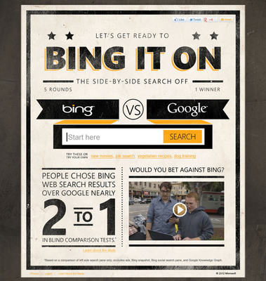 Bing Challenges Nation to "Bing It On"