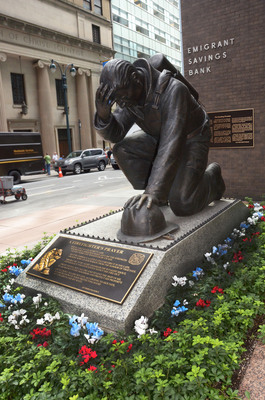 "Kneeling Fireman" Memorial In Midtown Commemorates 9/11