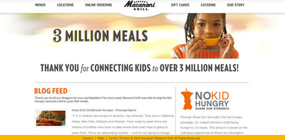 Romano's Macaroni Grill® Helps Connect Kids To 3 Million Meals