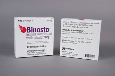 BINOSTO™ (alendronate sodium), the First and Only Effervescent Tablet and Buffered Oral Solution for the Treatment of Osteoporosis, Provides Alternative to Pill Therapy