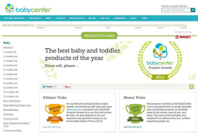 BabyCenter® Announces Winners of First Annual Best Product Awards