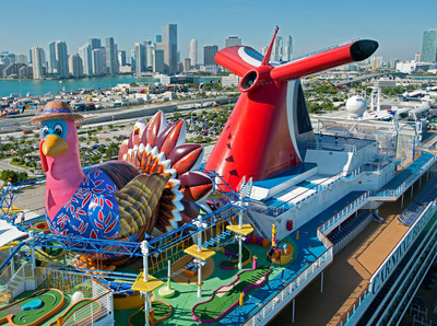 To Celebrate Thanksgiving, Carnival Cruise Lines will Donate 137,500 Meals to Feeding South Florida and Erect Giant 50-Foot Turkey Atop New Carnival Breeze