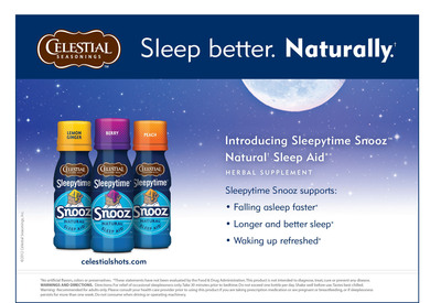 Celestial Seasonings® Launches Sleepytime Snooz™ Natural Sleep Aid Herbal Supplement Shots to Help Weary Consumers Sleep Easier