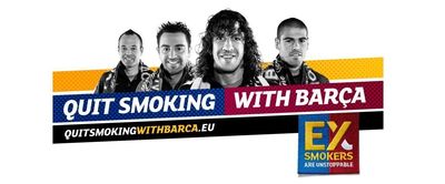 Miljontals rökare ger sig in i matchen när Europeiska Kommissionen och FC Barcelona lanserar "Quit Smoking With Barça" ("sluta röka med barça")