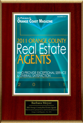 Meyer Real Estate on Barbara Meyer Selected For  2011 Orange County Real Estate Agents