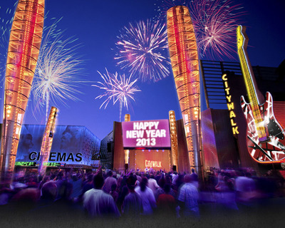 Universal CityWalk Rings in 2013 with Annual New Year's Eve Celebration Featuring Three Spectacular Firework Displays, Live Concerts, DJs and Midnight Shower of Streaming Confetti