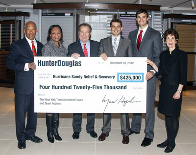 Hunter Douglas Donates $425,000 to Hurricane Sandy Relief &amp; Recovery