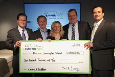 Tempur-Pedic Makes Donation To Pancreatic Cancer Action Network® At 2013 Las Vegas Market