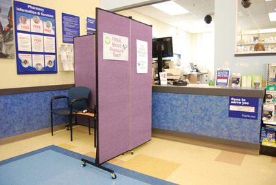Screenflex Portable Room Dividers Create "Private Doctor's Offices" In Pharmacies During Busy Flu Season