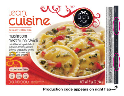 Nestle Prepared Foods Company Announces Voluntary Recall of LEAN CUISINE® Culinary Collection Mushroom Mezzaluna Ravioli