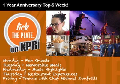 Lick the Plate on 102.1 FM; KPRi San Diego Celebrates 1-Year Anniversary With a Week of Top-5 Picks in Several Categories