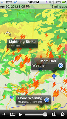 WeatherSphere Adds Lightning Strikes To Its Best Selling Weather App - NOAA Hi-Def Radar