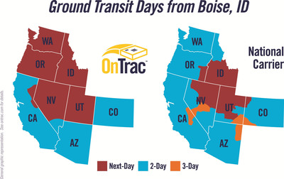 OnTrac offers Overnight Shipping to Idaho