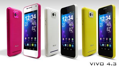 BLU Products Releases New Colors, as well as Android Jelly Bean Upgrade for BLU Vivo 4.3 Smartphone Device