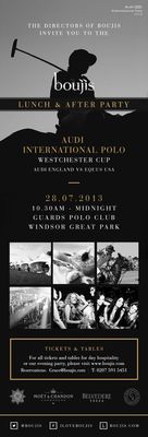 boujis After-Party Confirmed for Audi International Polo, Windsor Great Park - 28 July 2013