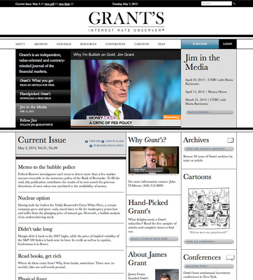 Grant's Interest Rate Observer Announces New Website to Add Value to Current and Future Subscribers