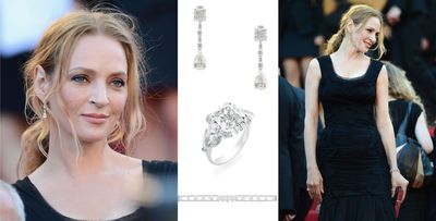 Uma Thurman Dazzles the Cannes Red Carpet with Mouawad