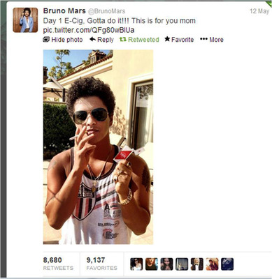 Bruno Mars Signs On As Investor With NJOY, America's Top Selling Electronic Cigarette Brand