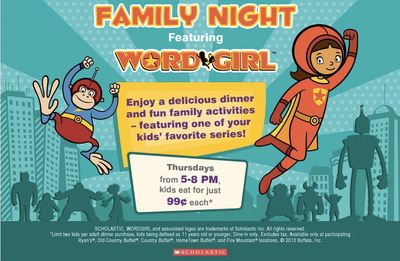 Ryan's®, Hometown® Buffet And Old Country Buffet® Make "Fun" The Word Of The Month With Free Word Girl™ Activities In June