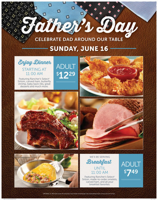 Make Dad King At Ryan's®, HomeTown® Buffet And Old Country Buffet® This Father's Day, June 16