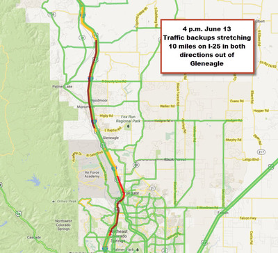 INRIX Traffic Maps Show Colorado Wildfire Backups Stretch 10 Miles, Congestion Becomes a Big Problem