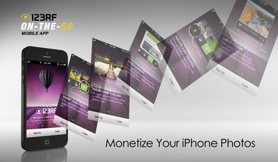 iPhone users can now easily monetize their photos with the 123RF On-The-Go Mobile App