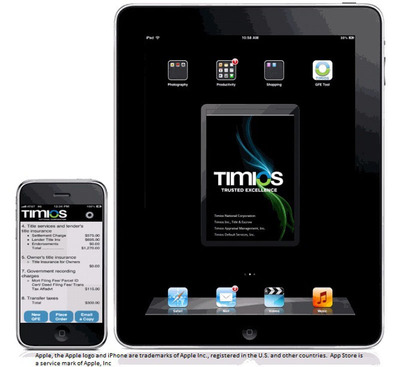 Timios National Corporation Releases Comprehensive Good Faith Estimate (GFE) Calculator Application For Mobile Devices