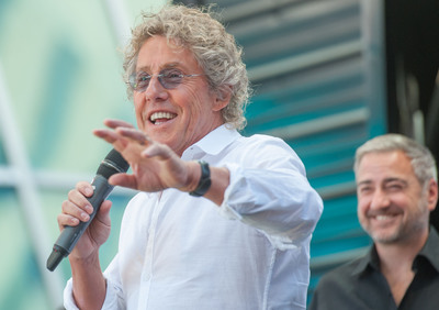 Roger Daltrey, lead singer of The Who and Jeff Victor, president of Fremont Street Experience at a joint press conference announcing The Who-s new Viva Vision show, The Who - Miles Over Vegas on Monday, Aug. 12 at Fremont Street Experience in Downtown Las Vegas.