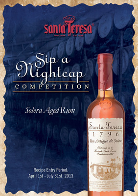 Santa Teresa Rum, Venezuela's Oldest Rum Producer, Announces 12 Finalists of the First-Ever "Sip a Nightcap" Cocktail Competition