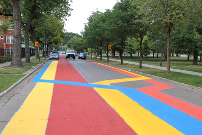 NHS of Chicago Paints the Streets to Support CPS Safe Passage Program