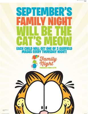 Ryan's®, HomeTown® Buffet And Old Country Buffet® Partner With Cool Cat Garfield For Purr-fect Family Night Promotion This September