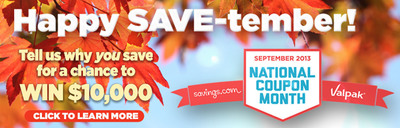 Savings.com And Valpak® Kick Off National Coupon Month With 10,000 Reasons To Save Campaign Celebrating Long-Term Impact Of Couponing