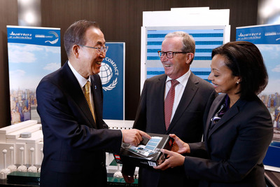 First ever official LEGO® Model of the UN completed by Ban Ki-moon