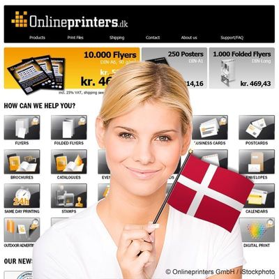 Onlinetrykkeri med onlineshop onlineprinters.dk nu i Danmark