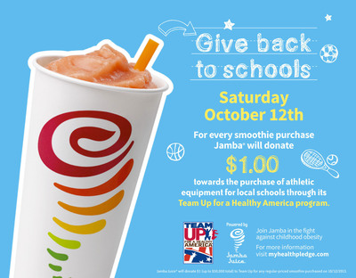 Jamba Juice Announces Special One-day Event To Raise Funds For Its Team Up for a Healthy America Initiative
