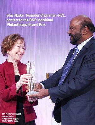 Shiv Nadar Awarded 2013 BNP Paribas Grand Prix for Individual Philanthropy