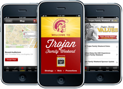 Creative Productions And The University Of Southern California Launch An All-New Event App For Trojan Family Weekend