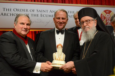 The Order of St. Andrew the Apostle, Archons of the Ecumenical Patriarchate Present the Athenagoras Human Rights Award to the CBS News Program "60 Minutes"
