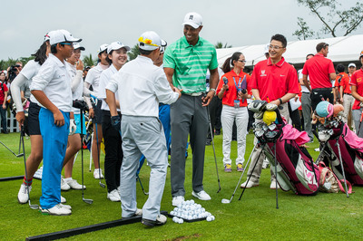 Tiger, Rory pass on tips to Juniors in China at Mission Hills Haikou