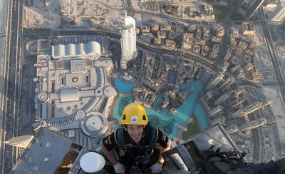 Lotus F1® Driver Romain Grosjean Scales New Heights at Burj Khalifa