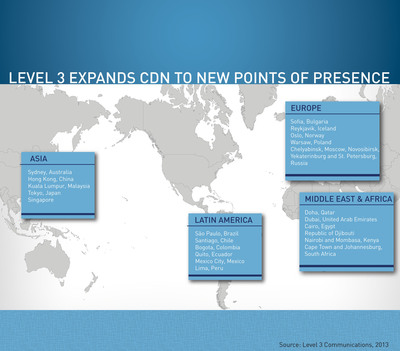 Increased Demand for High-Quality Content Delivery Spurs Level 3 To Expand Global CDN Footprint
