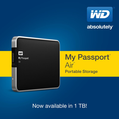WD's My Passport® Air™ Offers Mac Users 1 Terabyte of Storage in Compact, Stylish Package